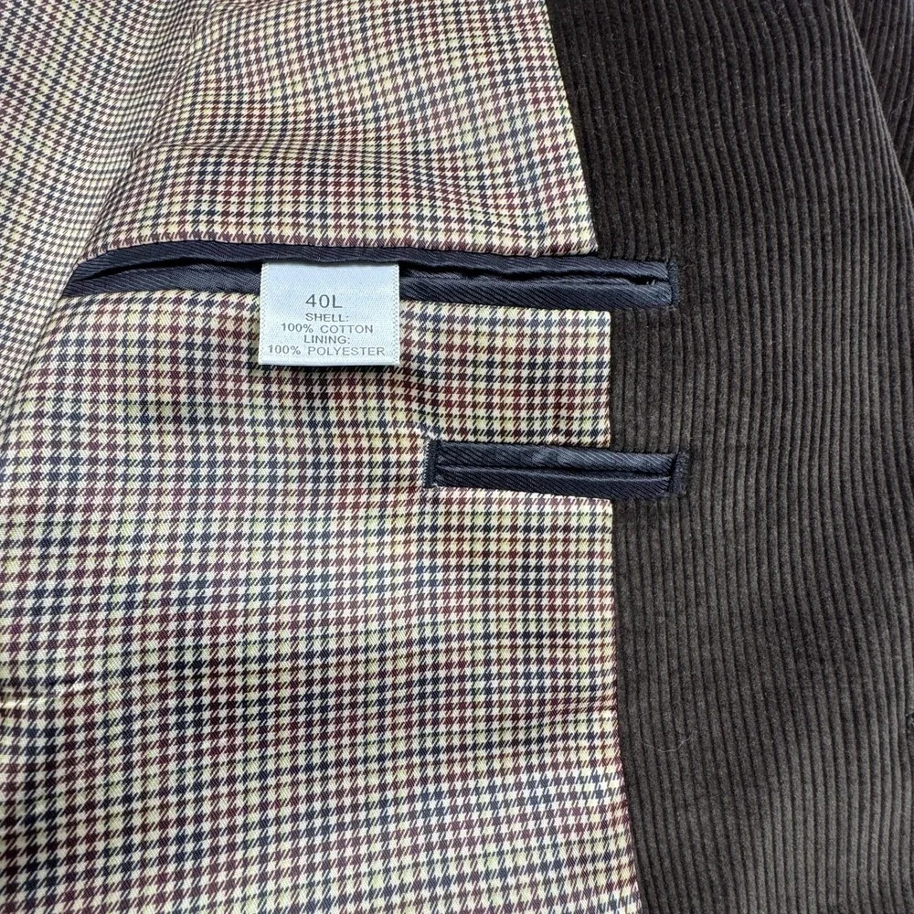 Saddlebred Corduroy Sport Coat Mens 40L Brown Blazer Jacket Cotton‎ NEW Academia